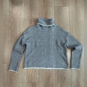 Christian Siriano New York Textured Turtleneck Sweater Black & White Size S